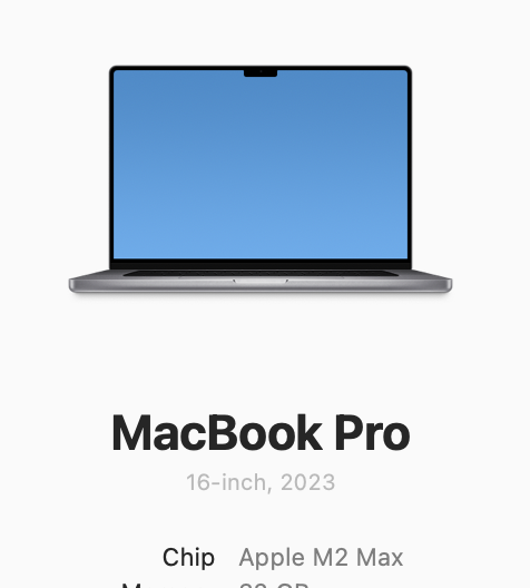 Example showing MacBook Pro model information